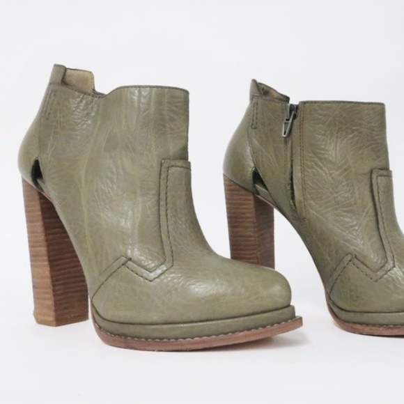 Alexander Wang Platform Booties Livia Sage Leather - Picture 2 of 9